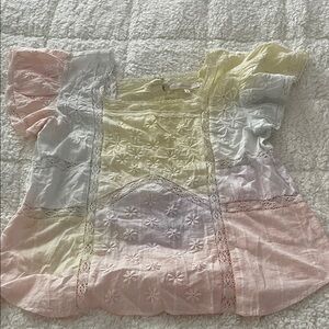 LoveShackFancy multi color pastel top. Size XS.